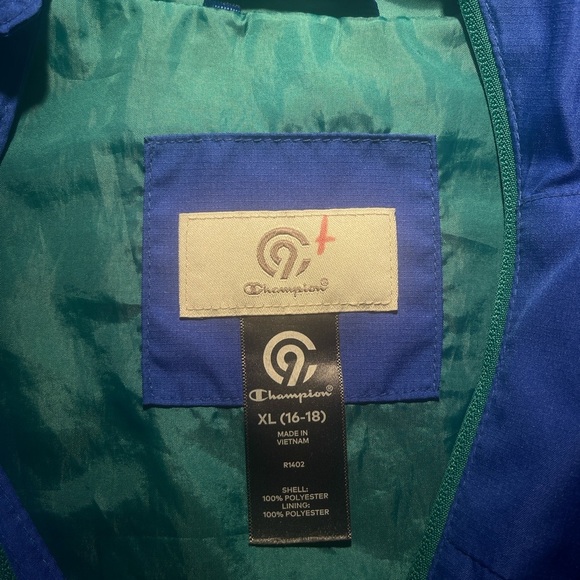 Champion blue, green windbreaker jacket size XL - Picture 5 of 5